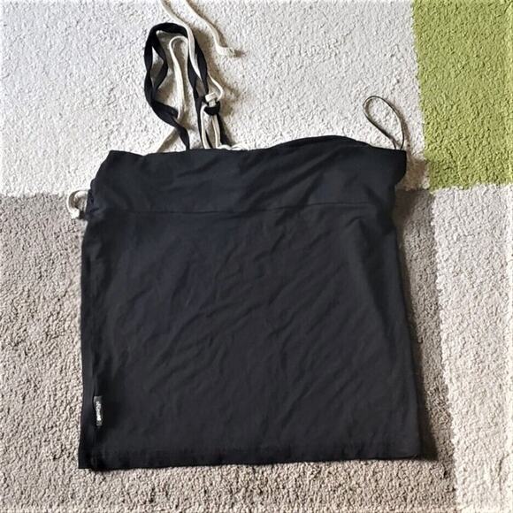 Golddigga Women's Sleeveless Halter Neck Tie Top - Black & Gold Tone - Size 16 - Picture 4 of 4